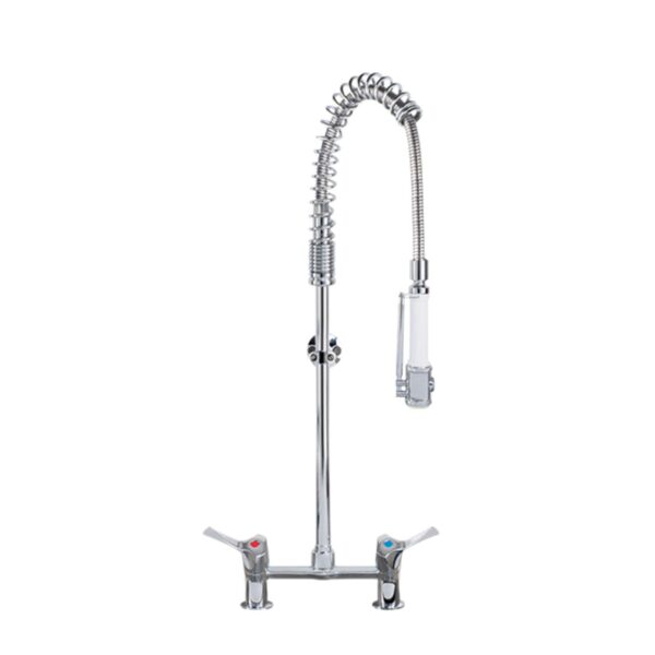 Aquatechnix Lever Operated Pre-Rinse Spray Tap TX-PR-30L-SH-BFO (Short/Twin Pedestal)