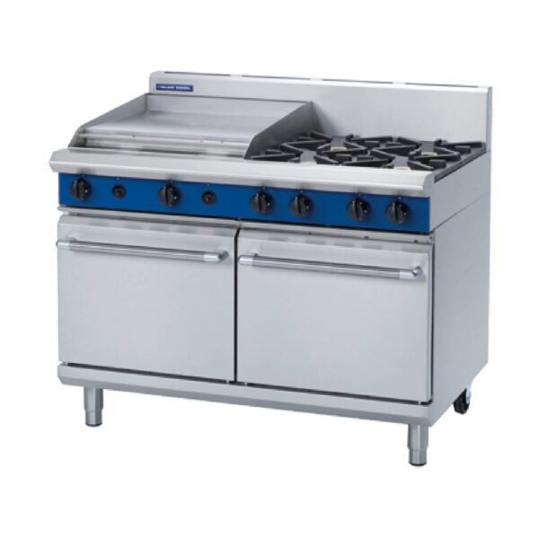 Blue Seal Evolution G528B 4 Burner Gas Double Static Oven Range With 600mm Griddle