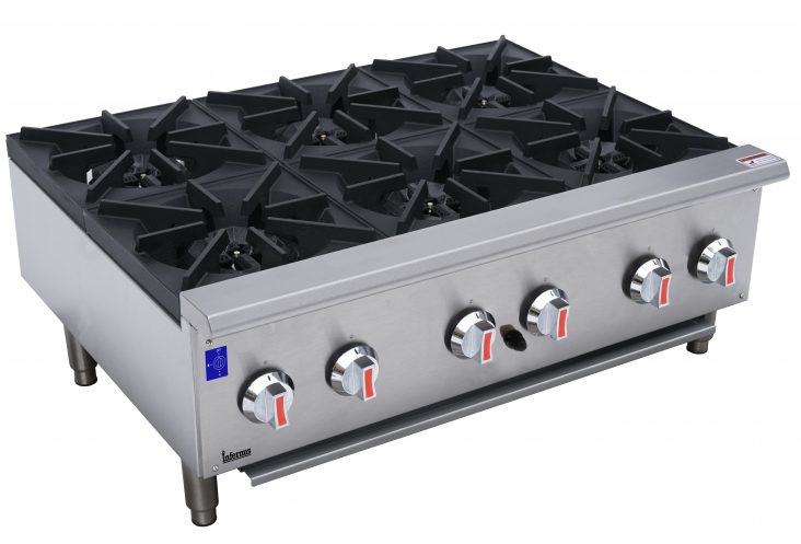 Infernus INF-GB6 Counter-top 6 x 7kW Gas Burner Hob Infernus Counter-top 6 x 7kW Gas Burner Hob