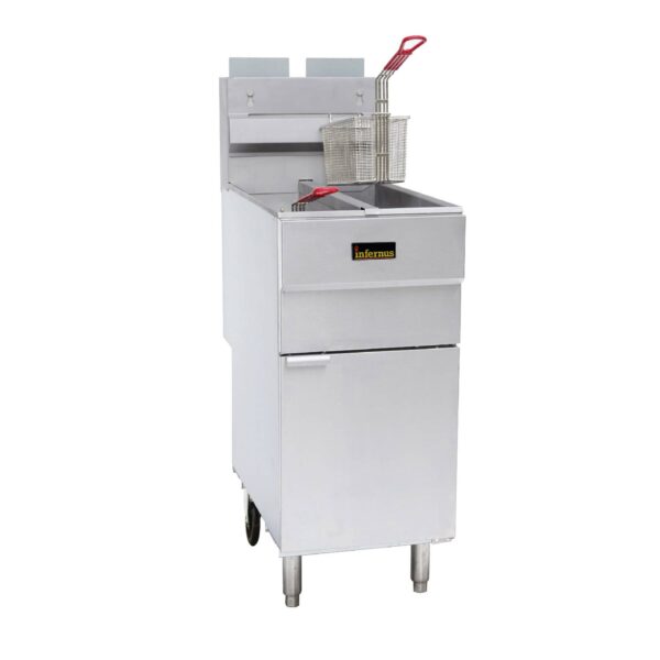 Infernus Twin Tank Fryer – 2 Baskets Infernus Natural Gas Twin Tank Fryer Twin Basket
