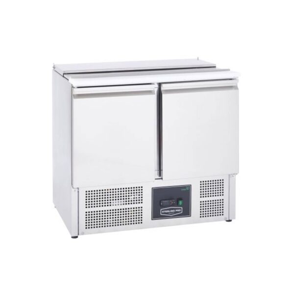 Sterling Pro Cobus SPU200SL 2 Door Hinged Lid & Chop Board Saladette Counter
