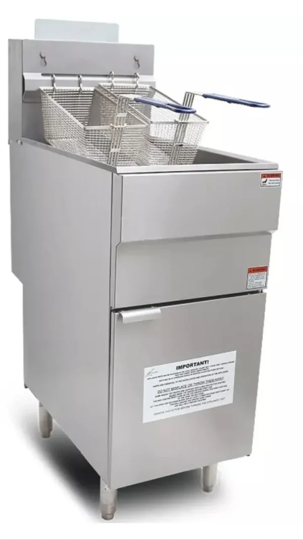 HOSTY Freestanding Gas Fryer – 26L Single Tank, Twin Basket (26.4kW) HOSTY Freestanding Gas Fryer – 26L Single Tank, Twin Basket (26.4kW)