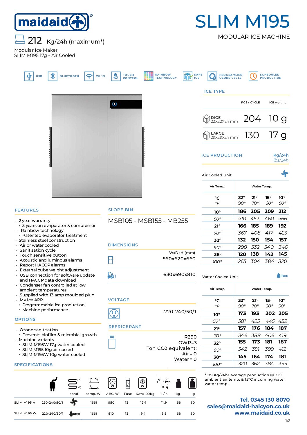 Maidaid SLIM M195 Modular Ice Machine 189kg Maidaid SLIM M195 Modular Ice Machine 189kg - Image 3
