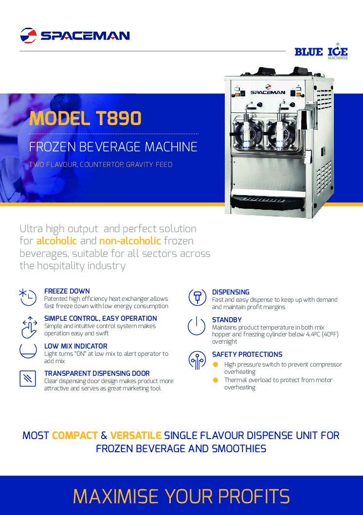 Spaceman T890 Twin-Flavour Milkshake & Smoothie Machine – Countertop, Gravity-Fed Spaceman T890 Twin-Flavour Milkshake & Smoothie Machine – Countertop, Gravity-Fed - Image 2