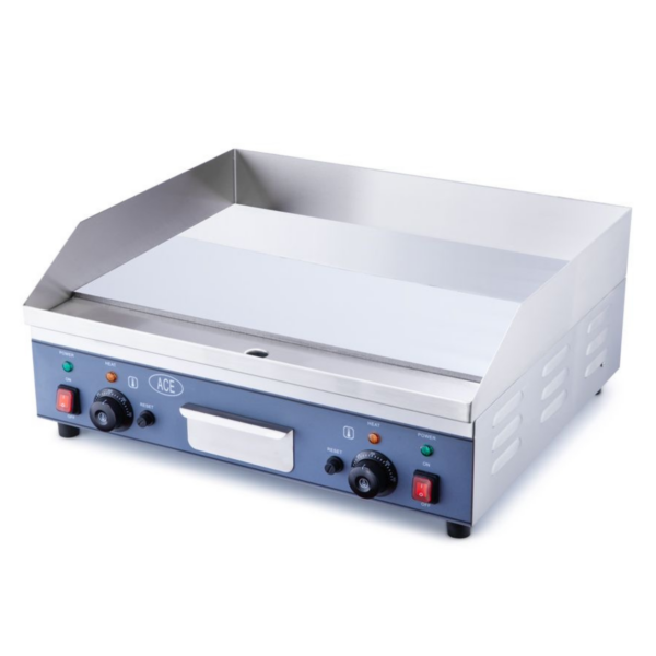 ACE 60cm Electric Griddle – Chrome or Mild Steel Plate, 13A Plug