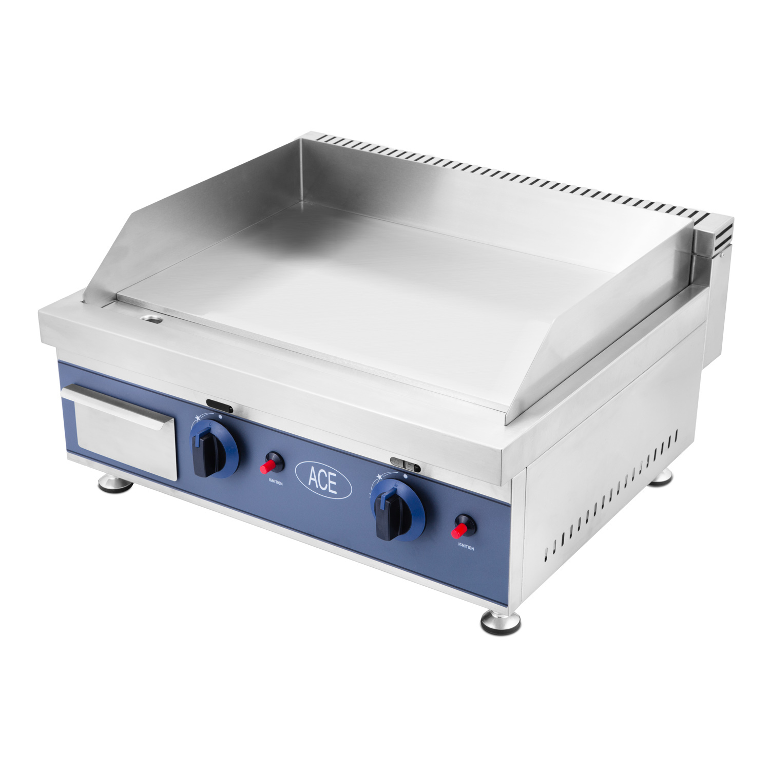 ACE 60cm Gas Griddle – Mild Steel or Chrome Plate – 2 Burner