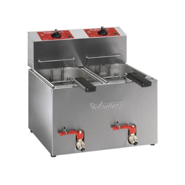 Valentine TF55 (T) Twin Tank, 2 Basket Table Top Turbo Electric Fryer, 2 x 5L