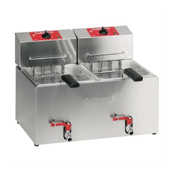 Valentine TF77 (T) Twin Tank, 2 Basket Table Top Turbo Electric Fryer, 2 x 7L