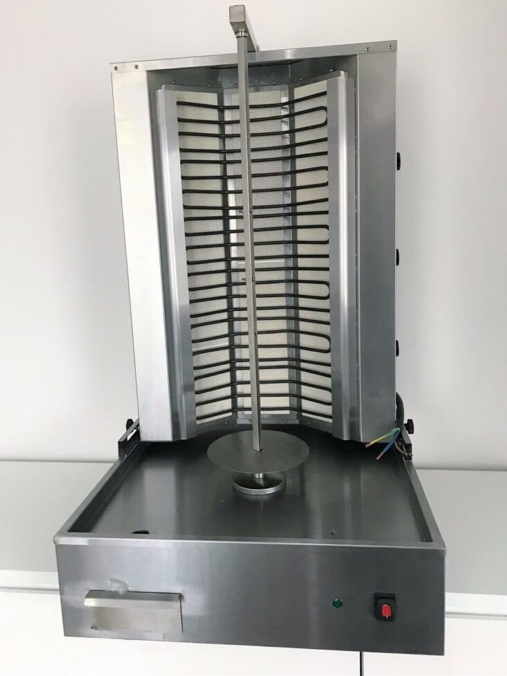 ACE 3 Burner Electric Kebab Machine whole element assembly slides front to back and can be locked off in any position.