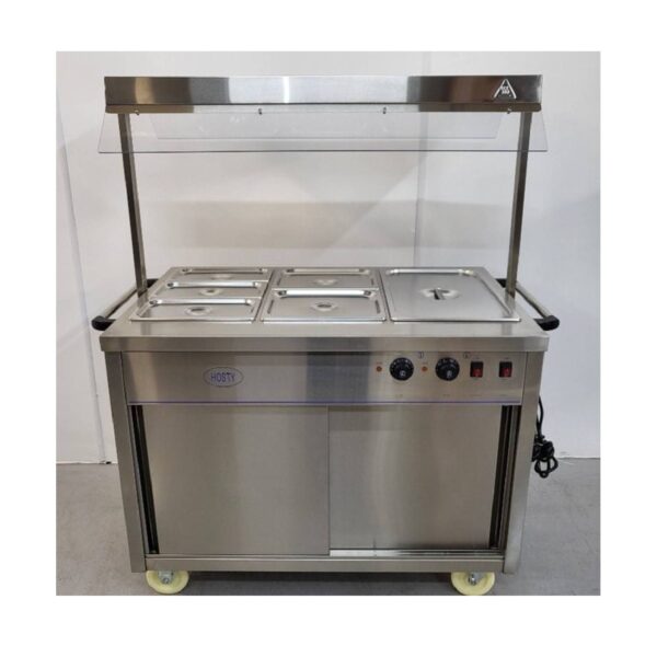 HOSTY Serve Over Bain Marie w/ Heated Gantry & Hot Cupboard
