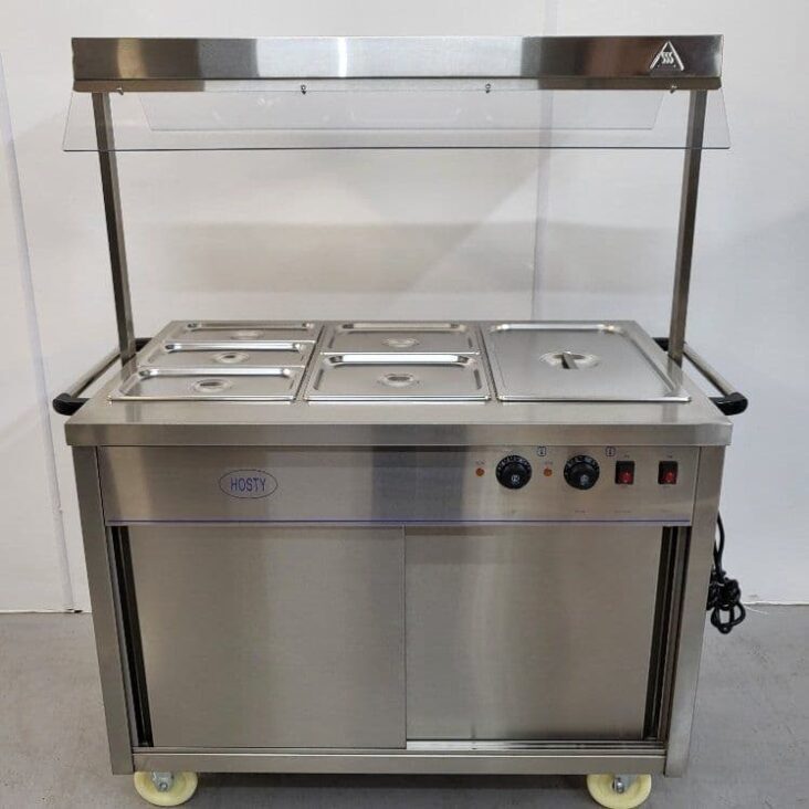 HOSTY Serve Over Bain Marie w/ Heated Gantry & Hot Cupboard