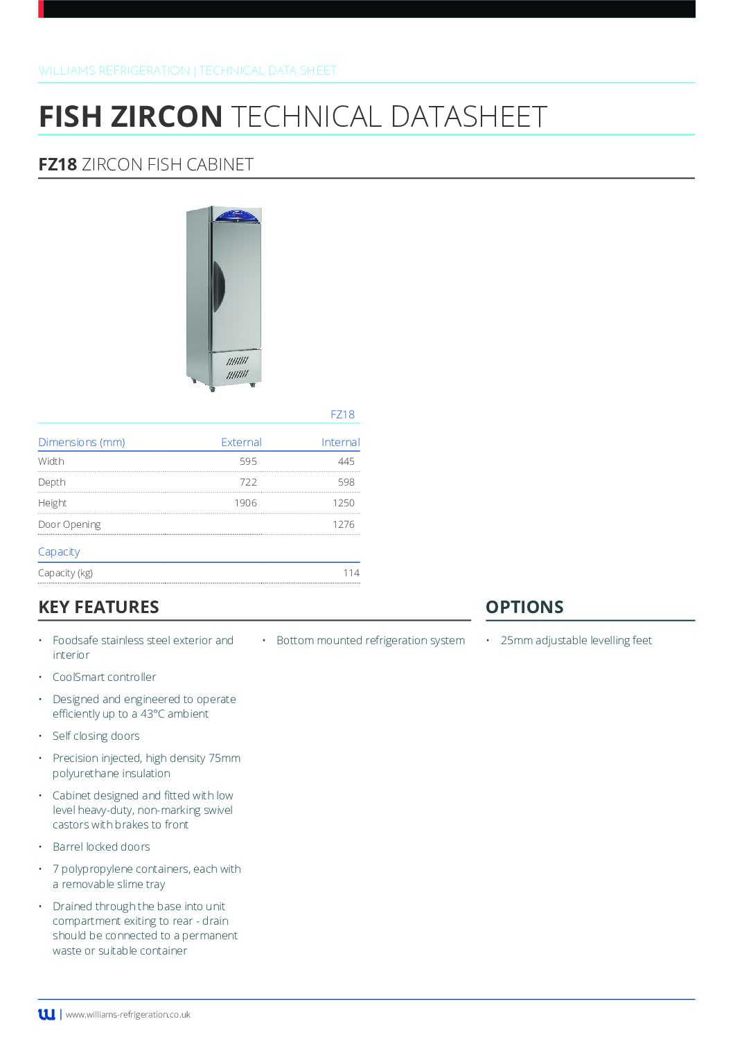 WILLIAMS Z18-SS Zircon Refrigerated Fish Cabinet, 323L WILLIAMS Z18-SS Zircon Refrigerated Fish Cabinet, 323L - Image 4