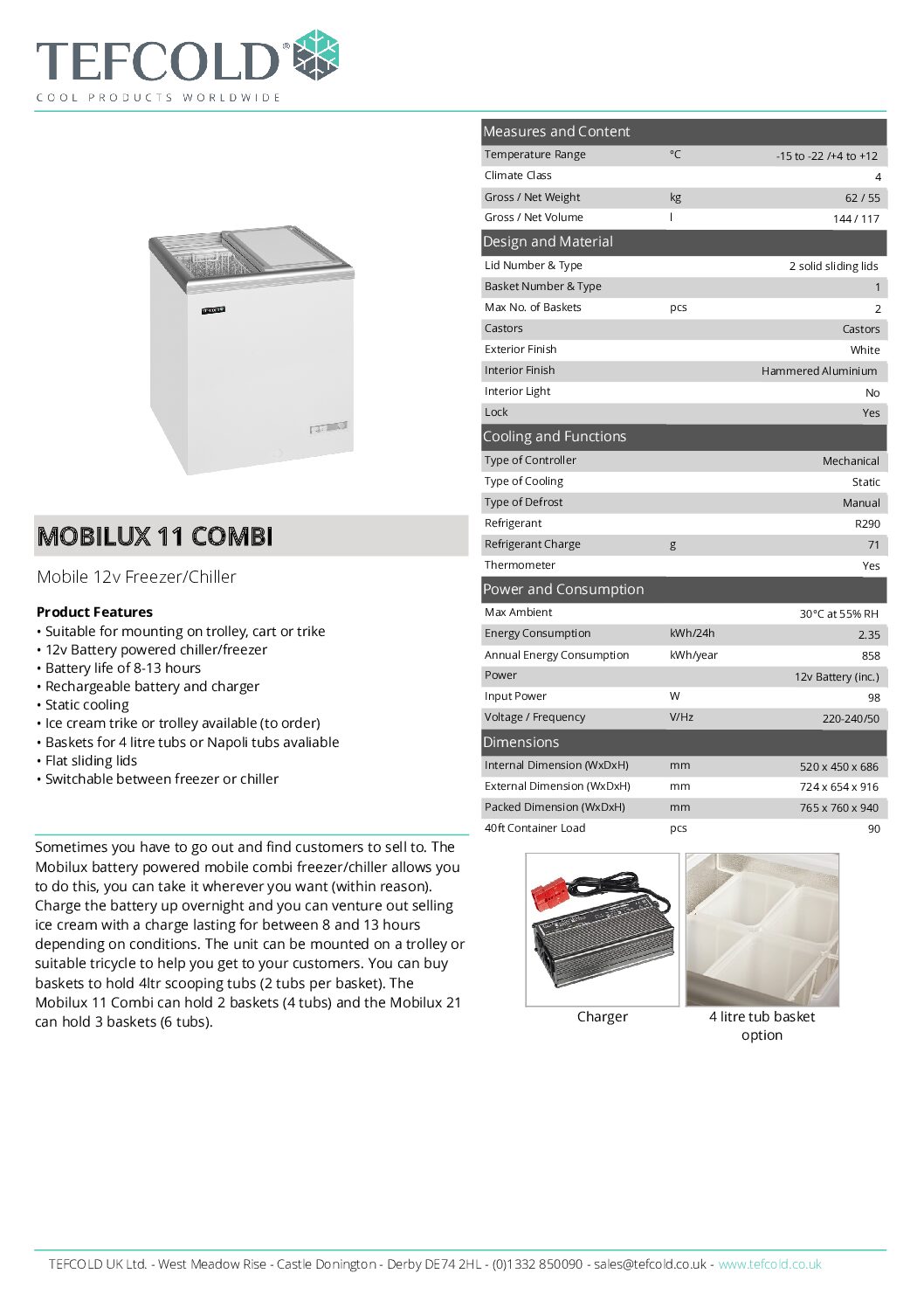Elcold Mobilux 11 Mobile 12V Combi Freezer/Chiller Elcold Mobilux 11 Mobile 12V Combi Freezer/Chiller - Image 5