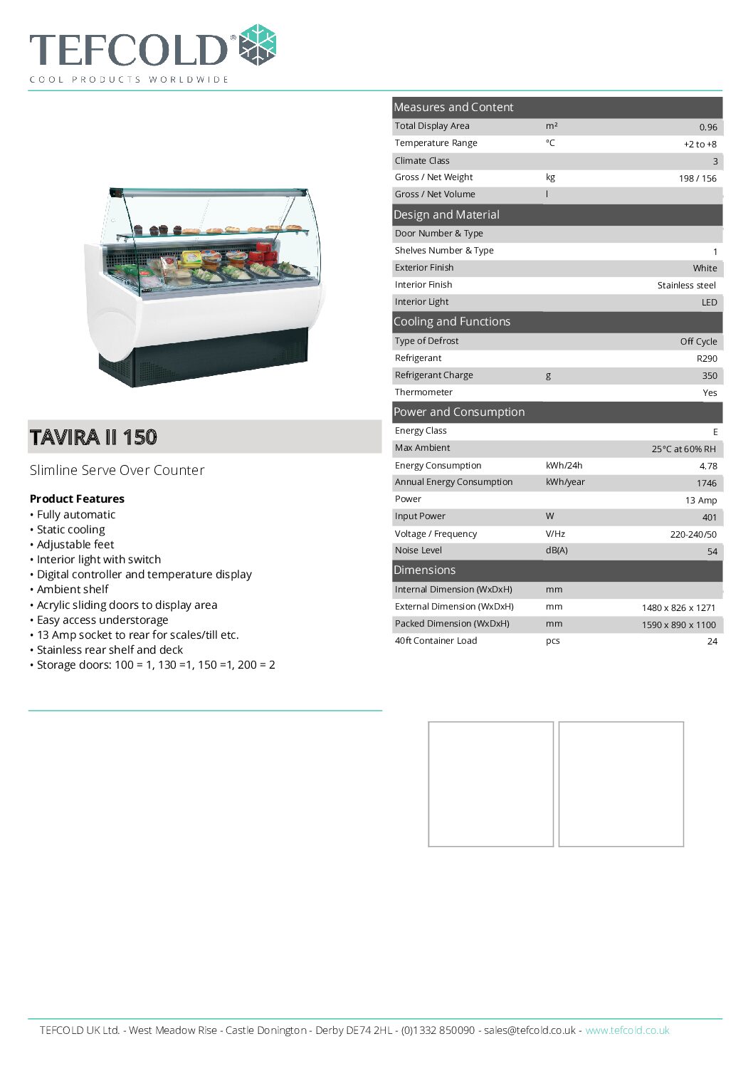 Tefcold TAVIRA II 150 Curved Range Slimline Serve Over Counter Tefcold TAVIRA II 150 Curved Range Slimline Serve Over Counter - Image 3