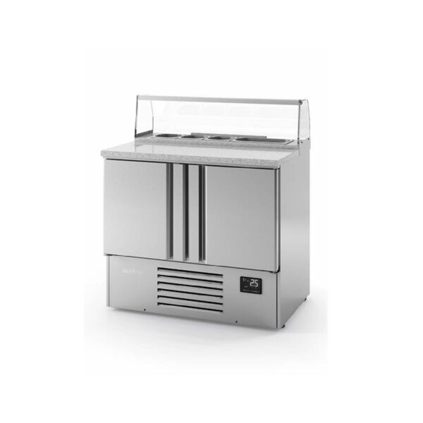 Infrico ME1000PIZZA 2 Door Stainless Steel Refrigerated Pizza/Saladette Prep Counter