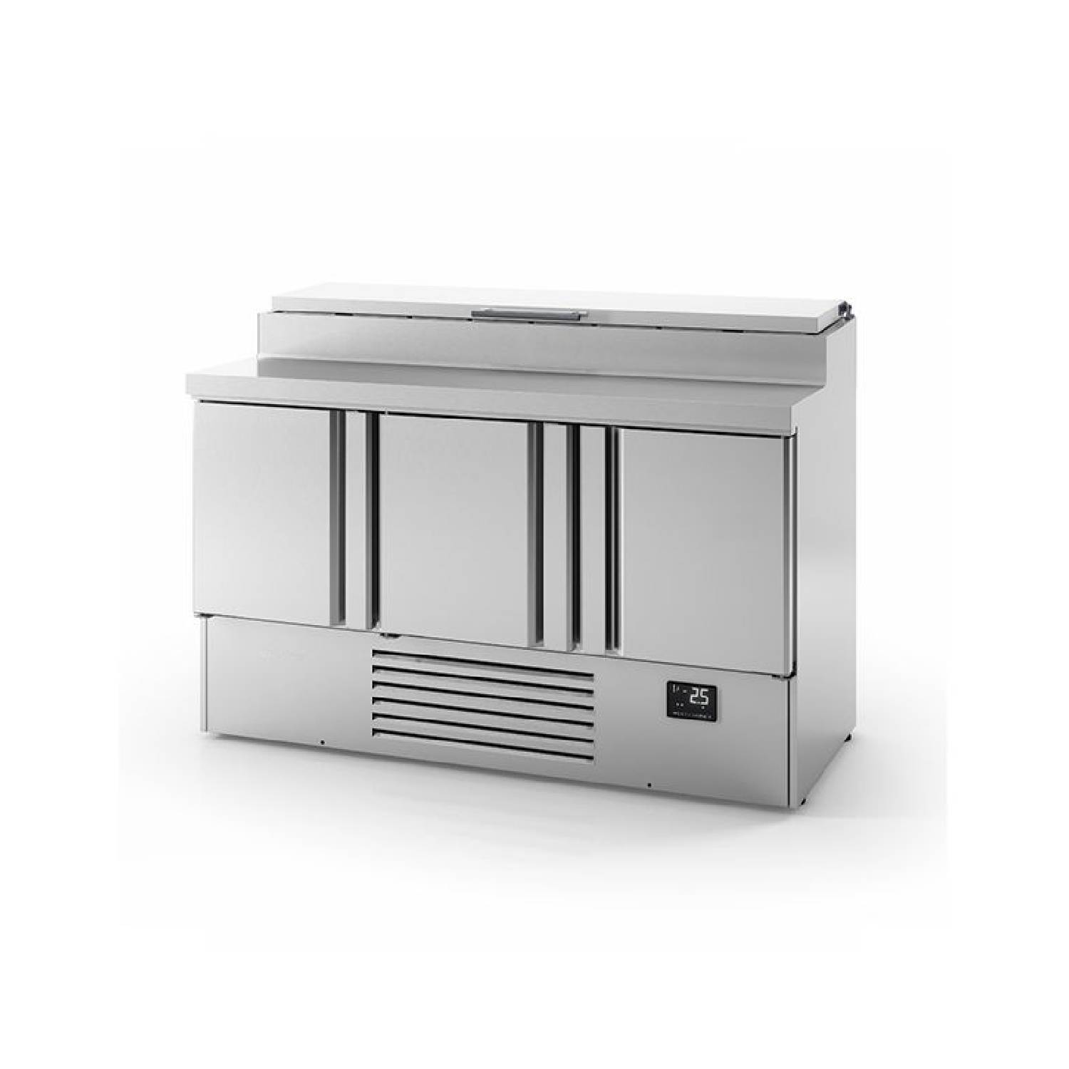 Infrico ME1003EN 3 Door Stainless Steel Refrigerated Pizza / Saladette Prep Counter