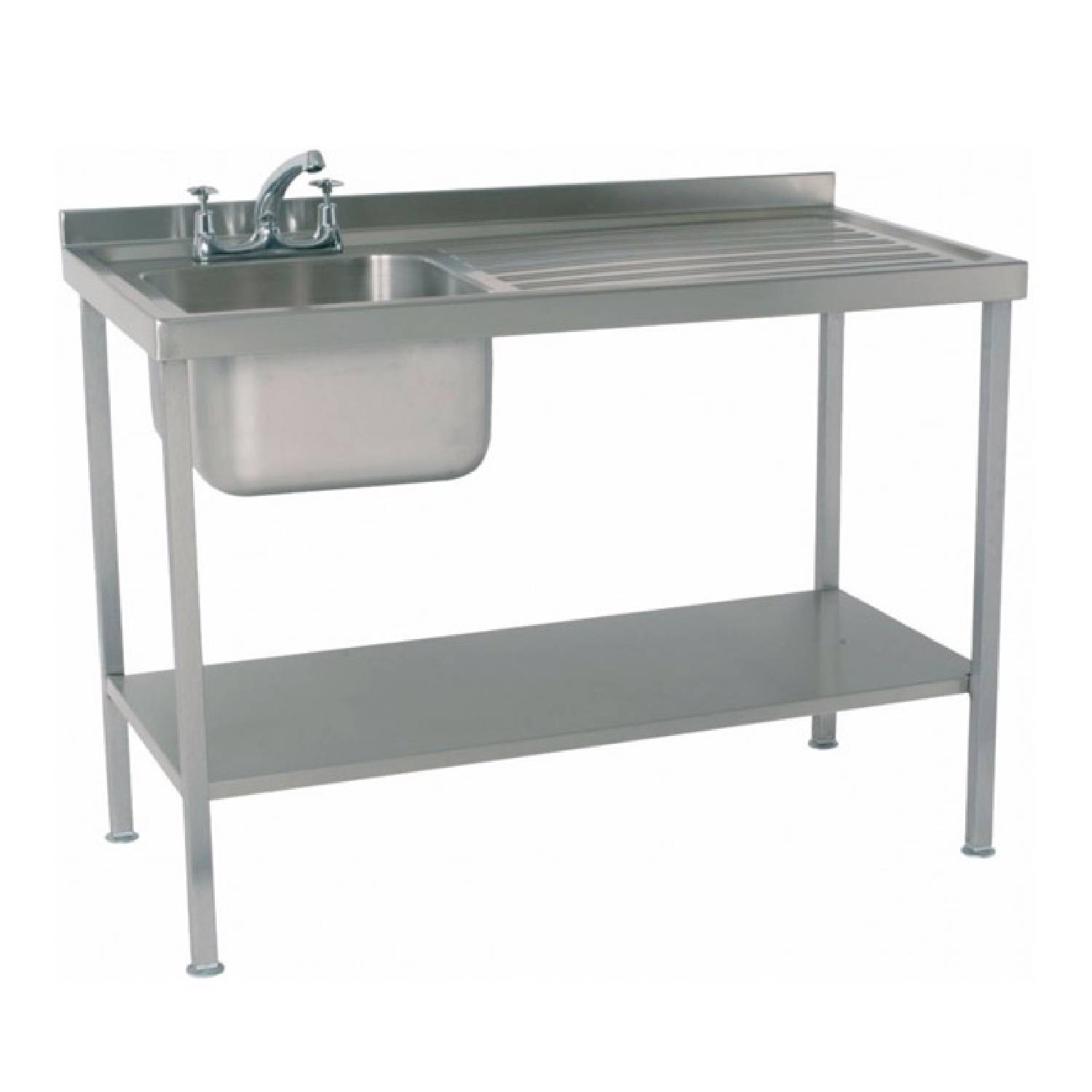 Parry SINK1260R – Single Bowl Sink with Right Hand Drainer 1200mm wide – 600mm deep