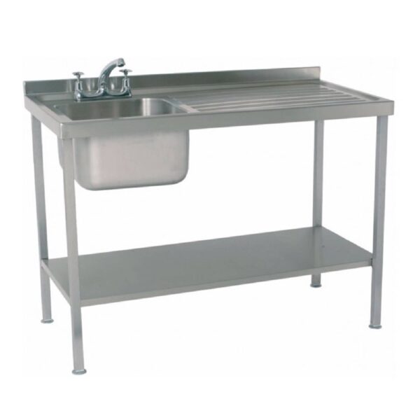 Parry SINK1270R – Single Bowl Sink with Right Hand Drainer 1200mm wide – 700mm deep
