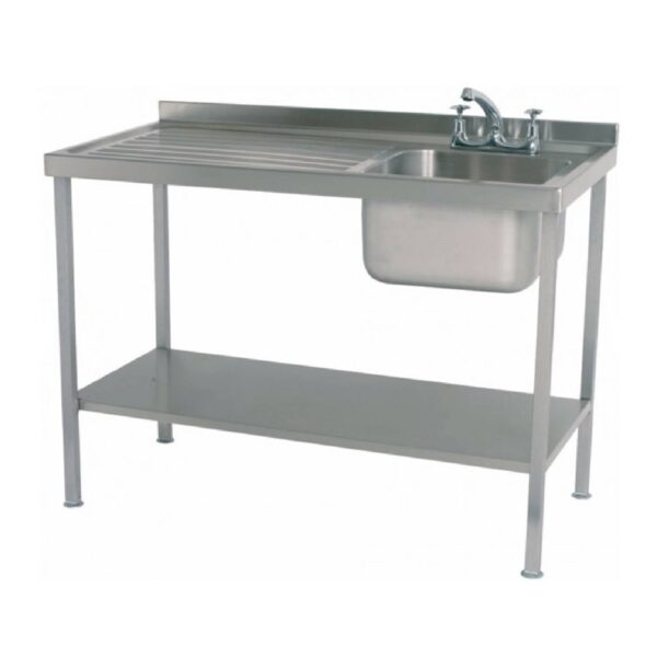 Parry SINK1470LFP – Flat Packed Single Bowl Sink with Left Hand Drainer 1400mm wide – 700mm deep