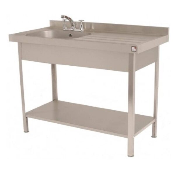 Parry SINK1470RFP – Flat Packed Single Bowl Sink with Right Hand Drainer 1400mm wide - 700mm deep