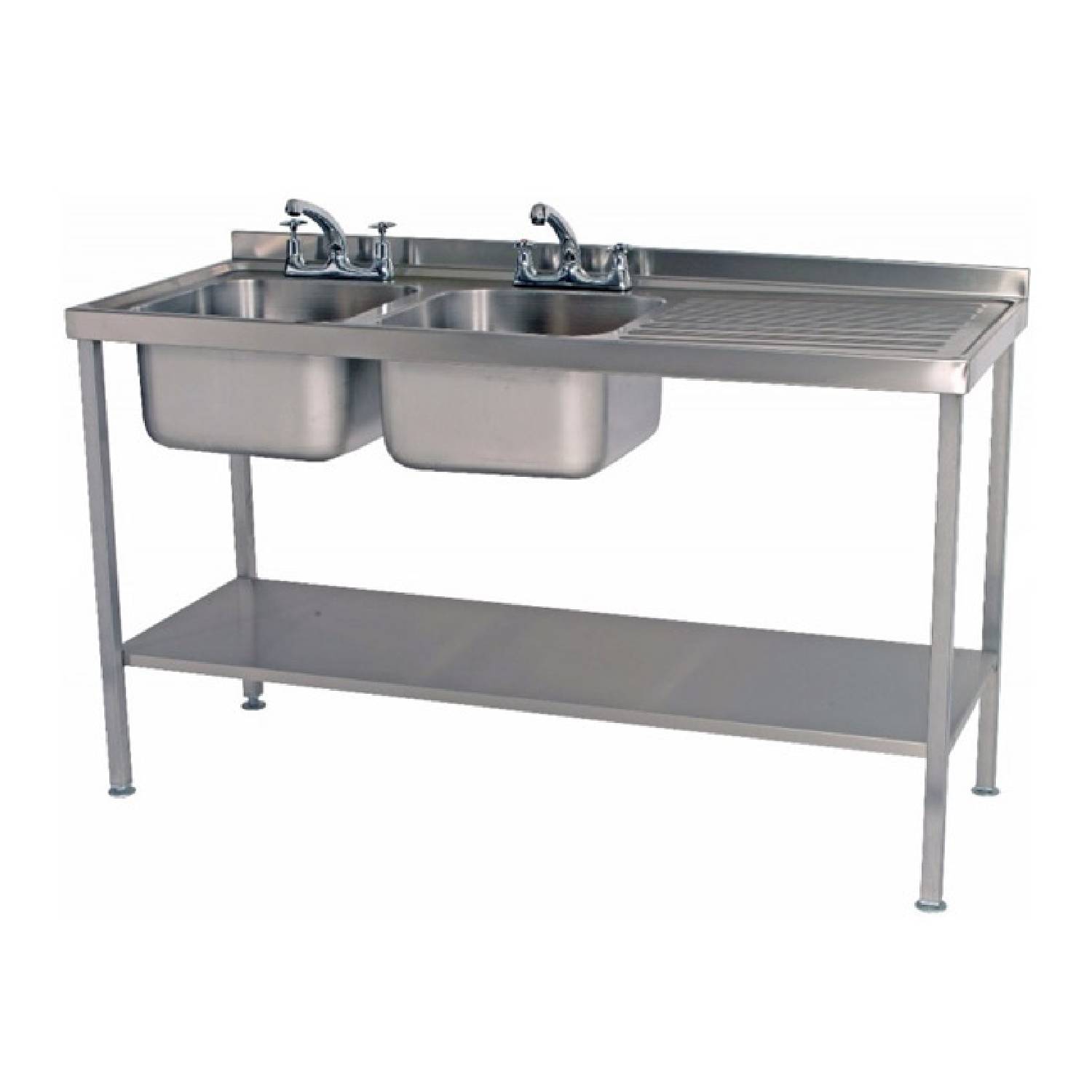 Parry SINK1560DBR – Double Bowl Sink with Right Hand Drainer 1500mm wide – 600mm deep