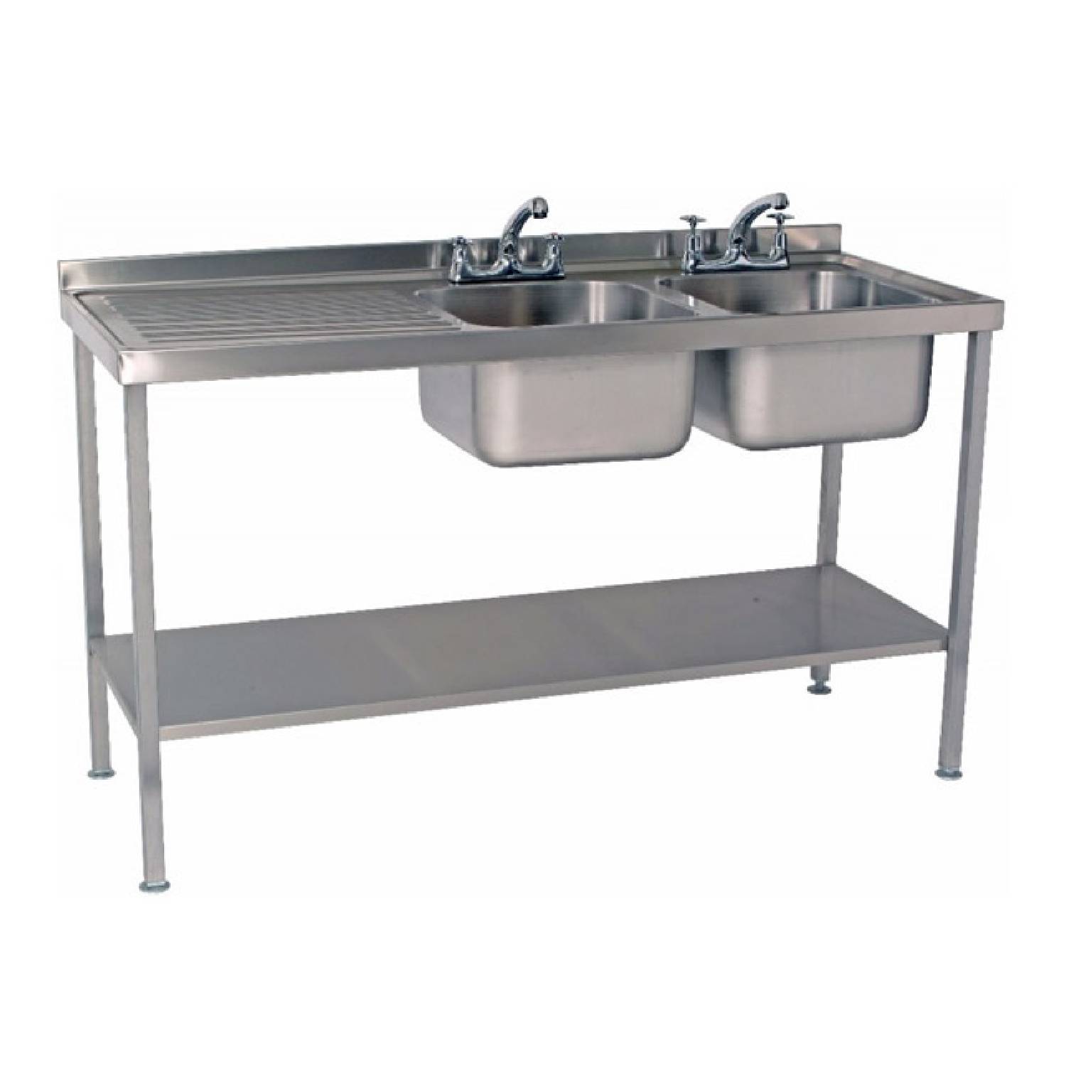 Parry SINK1570DBL – Double Bowl Sink with Left Hand Drainer 1500mm wide