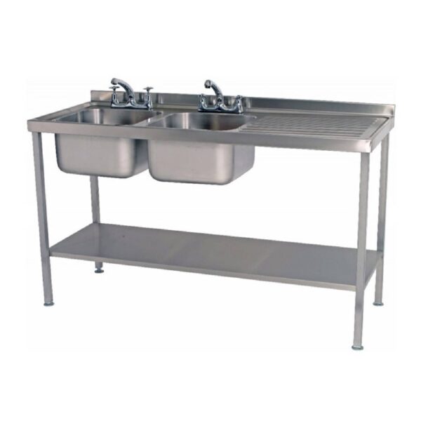 Parry SINK1570DBR – Double Bowl Sink with Right Hand Drainer 1500mm wide