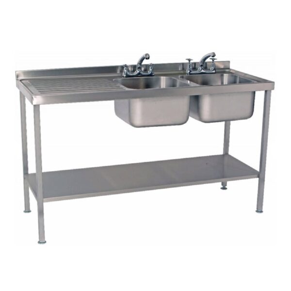 Parry SINK1870DBL – Double Bowl Sink with Left Hand Drainer 1800mm wide