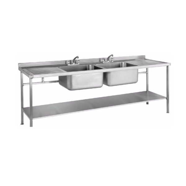Parry SINK2460DBDD 2400mm Double Bowl Sink With Double Drainer – 600mm deep Parry SINK2460DBDD 2400mm Double Bowl Sink With Double Drainer – 600mm deep