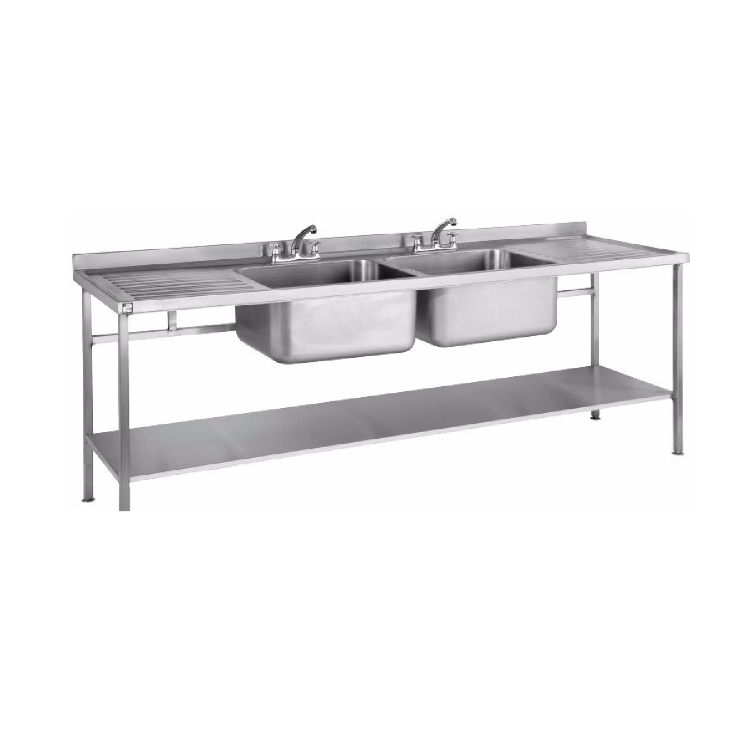 Parry SINK2470DBDD 2400mm Double Bowl Sink With Double Drainer – 700mm deep