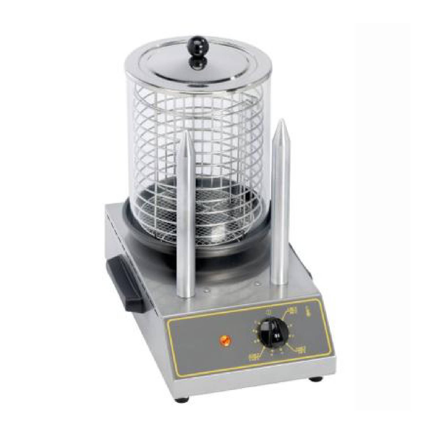 Roller Grill CS 2 E Hot Dog Steamer + 2 Baguette Spikes