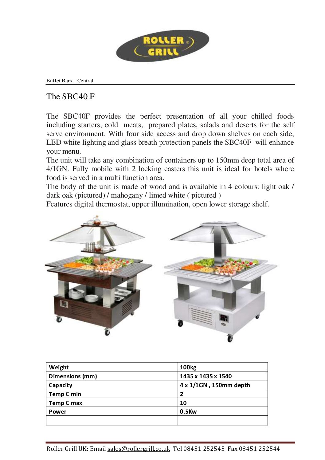 Roller Grill SBC 40 F Refrigerated Square Salad Bar/Buffet Unit, 4 x 1/1 GN Roller Grill SBC 40 F Refrigerated Square Salad Bar/Buffet Unit, 4 x 1/1 GN - Image 2