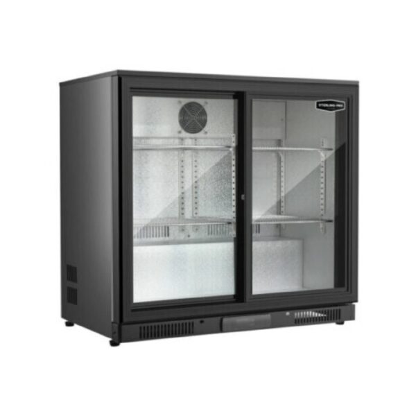 Sterling Pro SP2HC-LOW-BS Sliding Double Door Low Height Bottle Cooler 225L