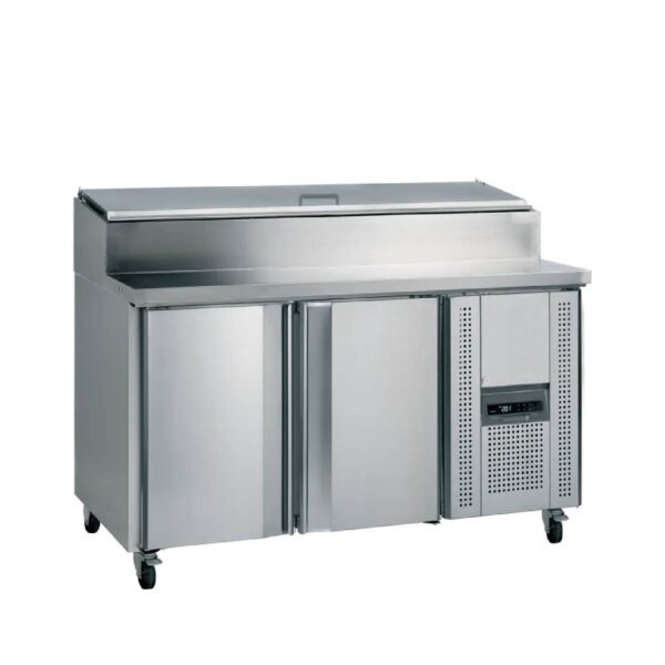Tefcold SS7200 2 Door Stainless Steel Refrigerated Pizza Prep Counter/Saladette, 320L