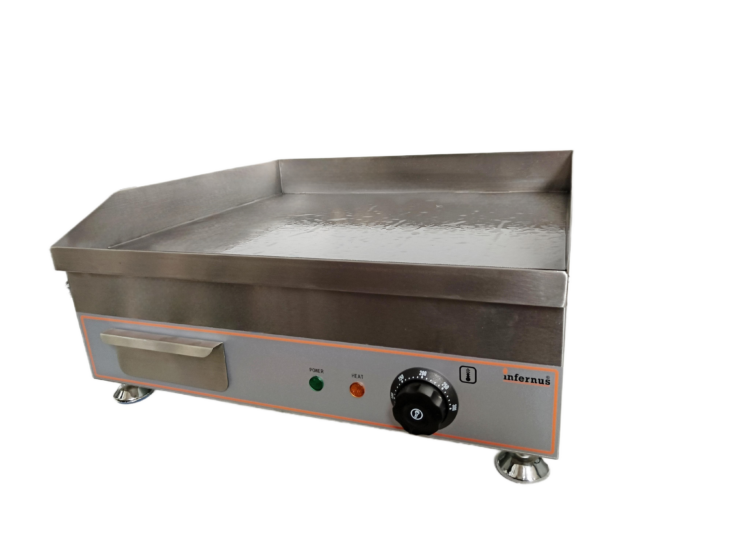 INFERNUS 500mm Electric Griddle, 12mm Steel or Chrome plate