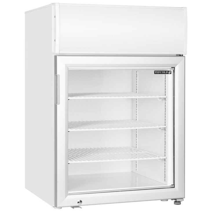 Tefcold UF100GCP Countertop Single Glass Door White Display Freezer, 116L