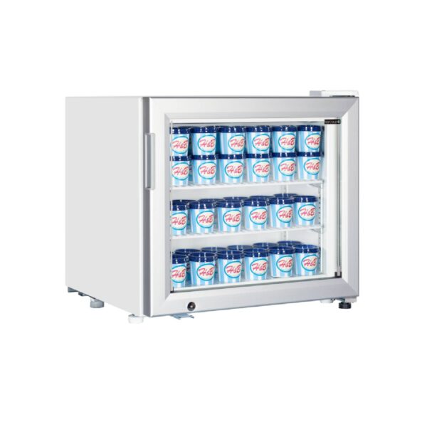 Tefcold UF50G Countertop White Glass Door Display Freezer, 50L