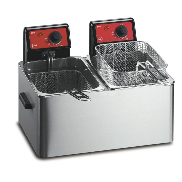 Lincat FriFri Eco 6+6 Electric Counter-top Twin Tank Fryer, 2 Baskets