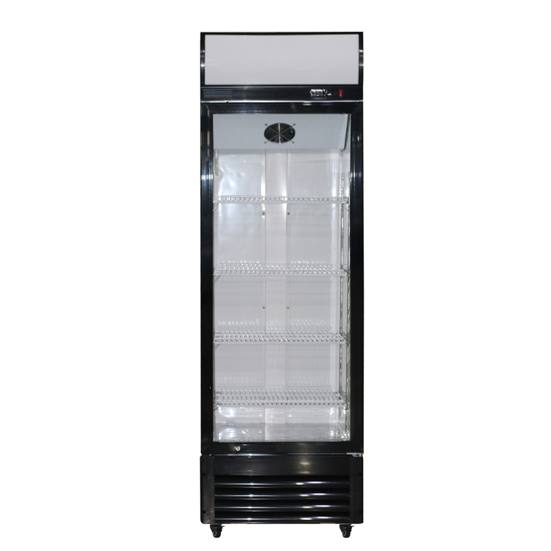 Hosty Black Single Door Drinks Fridge – 900L Commercial Bottle Cooler HOSTY Single Glass Door Black Drinks Fridge 600mm (w)