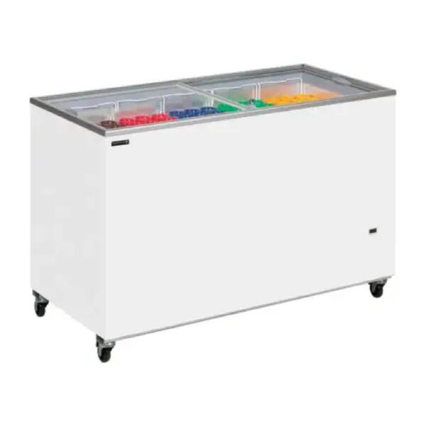 Tefcold IC401SC Sliding Flat Glass Lid Chest Freezer 401L