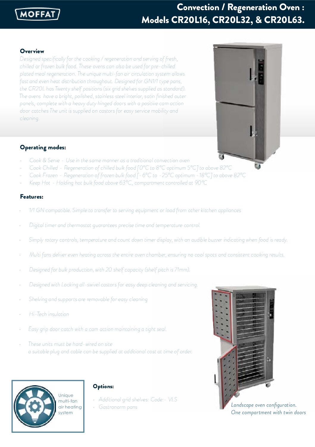 Moffat CR20L16 Convection/Regeneration Oven Moffat CR20L16 Convection/Regeneration Oven - Image 2
