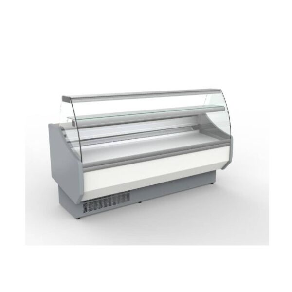 Coreco CVED-8-25-C Curved Glass Serveover Counter – 2525mm Wide