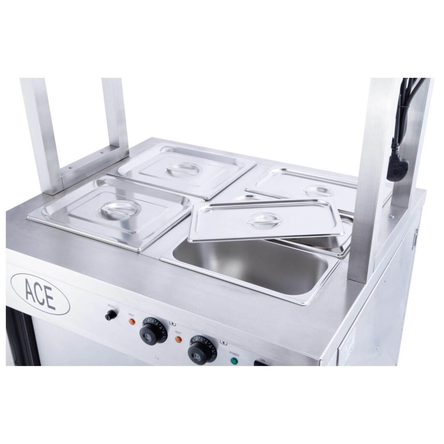 ACE Mobile Wet Bain Marie Top & Hot Cupboard w/ Heated Buffet Gantry 835mm ACE Mobile Wet Bain Marie Top & Hot Cupboard w/ Heated Buffet Gantry 835mm - Image 5