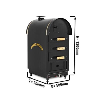 GKOE3 GAS Baked Potato Oven, 3 Drawers