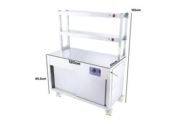 ACE Hot Cupboard with 2 Tier Heated Gantry & Lights 1200mm