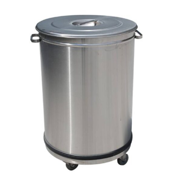 Diamond PCR/50B Stainless Steel Dustbin with Lid – 50L, Mobile Diamond PCR50B Stainless Steel Dustbin with Lid – 50L, Mobile