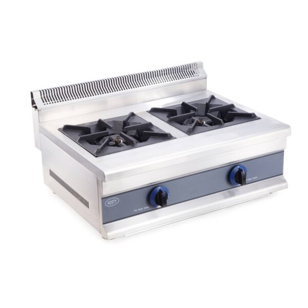 Hosty 2 Burner Commercial LPG Gas Cooker – Stainless Steel Hob