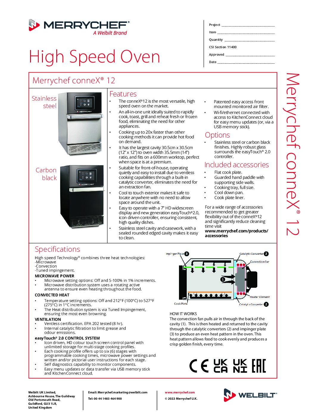 Merrychef conneX 12 – Carbon Black – 32amp High Power Oven Merrychef conneX 12 - Carbon Black – 32amp High Power Oven - Image 4