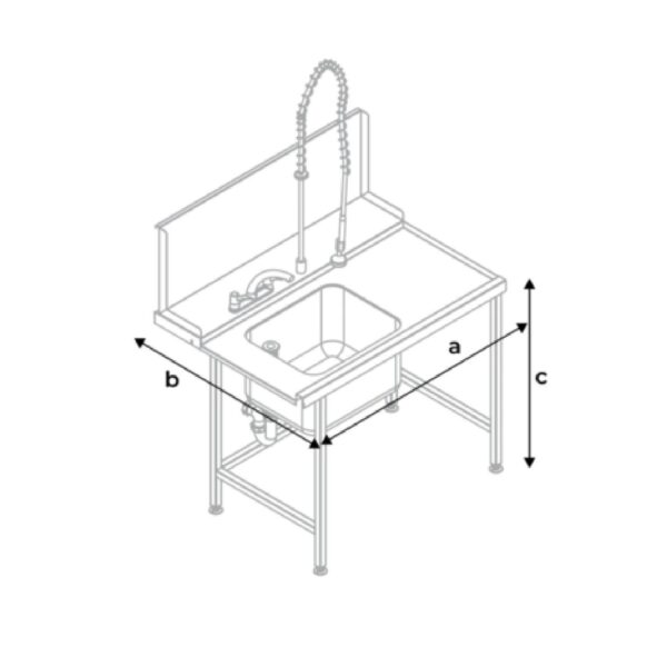 Classeq T11 Prewash Sink Table Range – 1100mm – CP500 Models