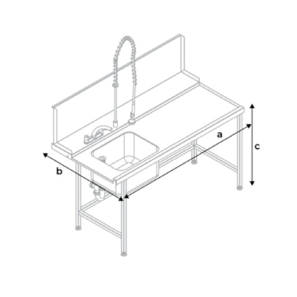 Classeq T15 Prewash Sink Table Range – 1500mm – CP500 Models